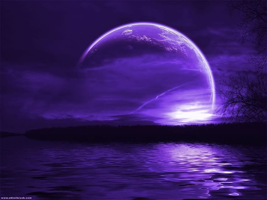 Purple Moonlight HD wallpaper