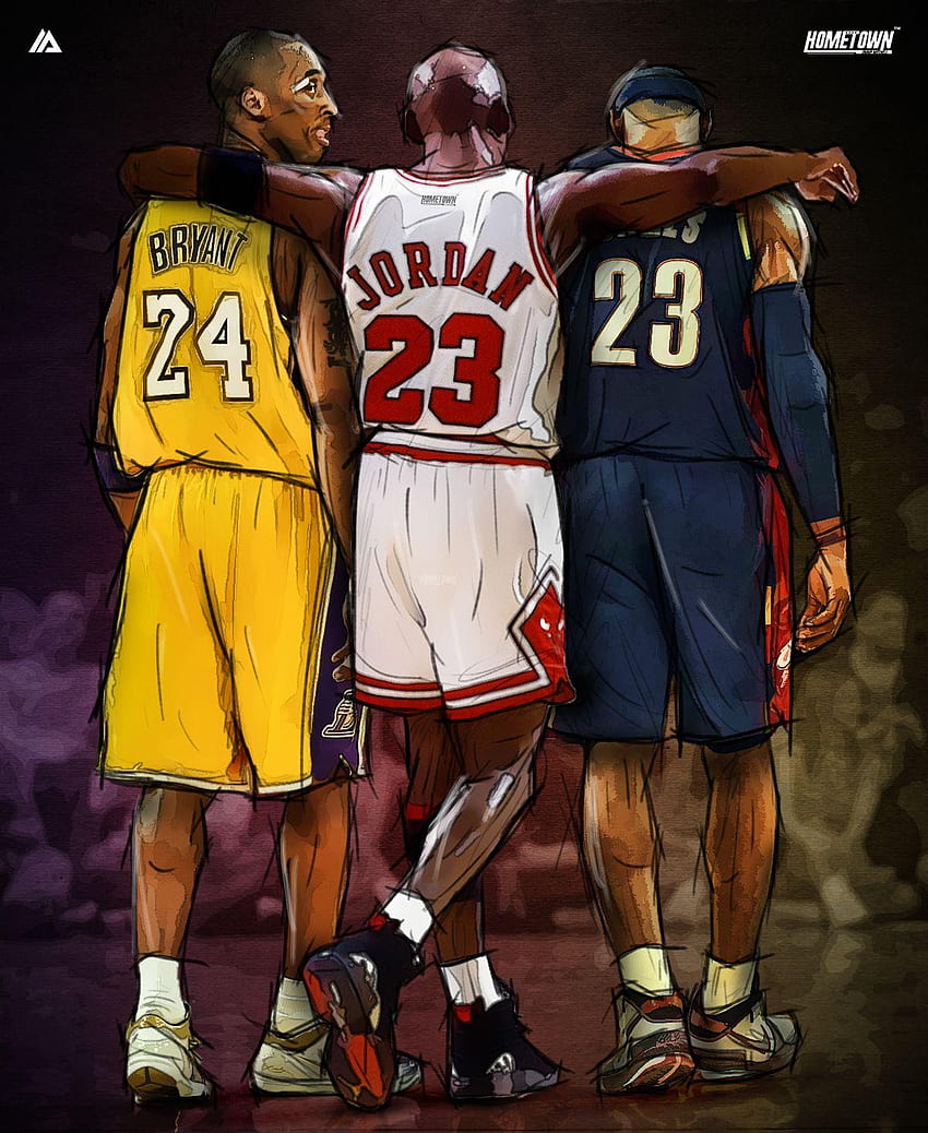 Kobe Bryant Lebron James und Michael Jordan - , Kobe Bryant Fadeaway HD-Handy-Hintergrundbild