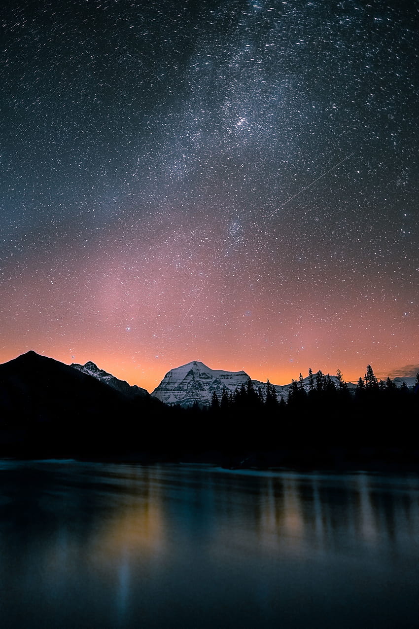 Night, mountain top, lake, nature HD phone wallpaper | Pxfuel