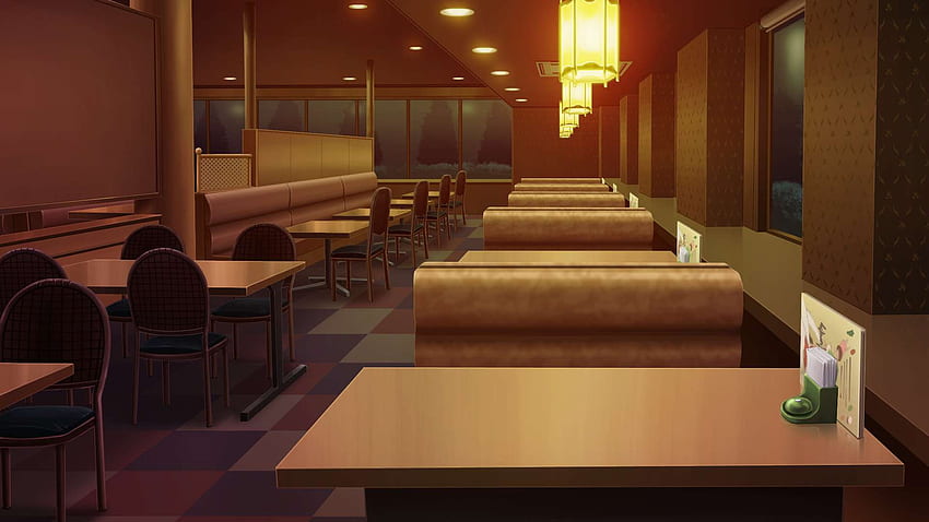 Art Anime Cafe Background, Anime Coffee Shop papel de parede HD