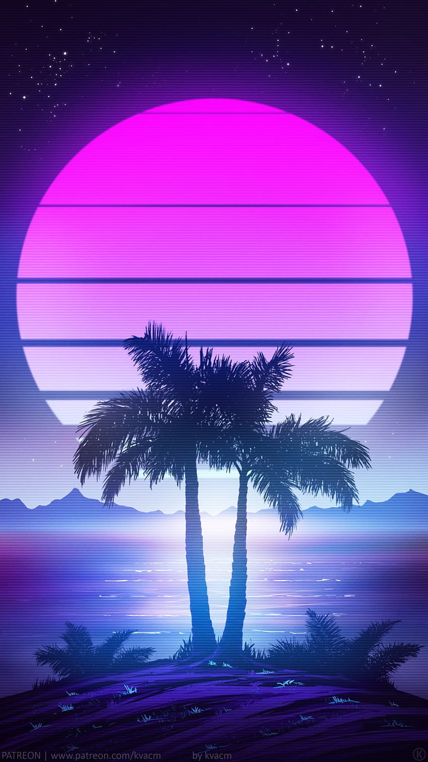 パームビーチ by kvacm Phone, 80s Neon Beach HD電話の壁紙