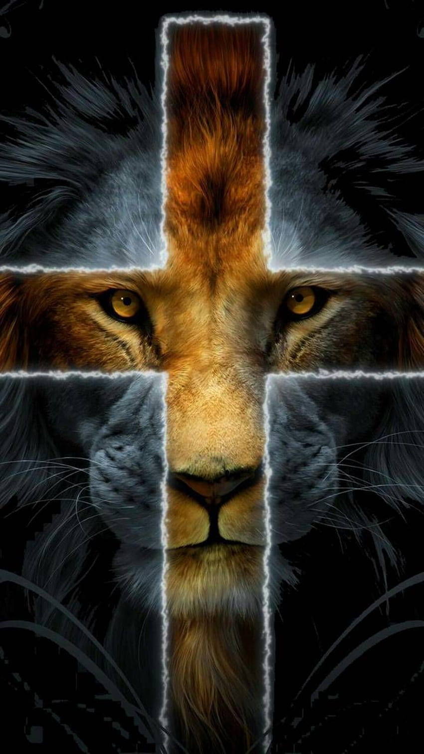Le roi, Lion Cross Fond d'écran de téléphone HD