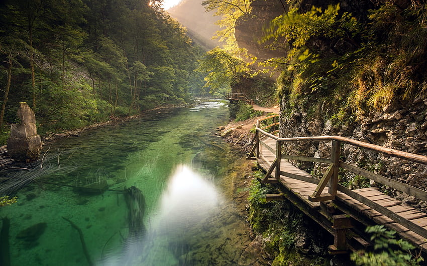 Slovenia, trails, rivers, mountains , , Slovenia HD wallpaper