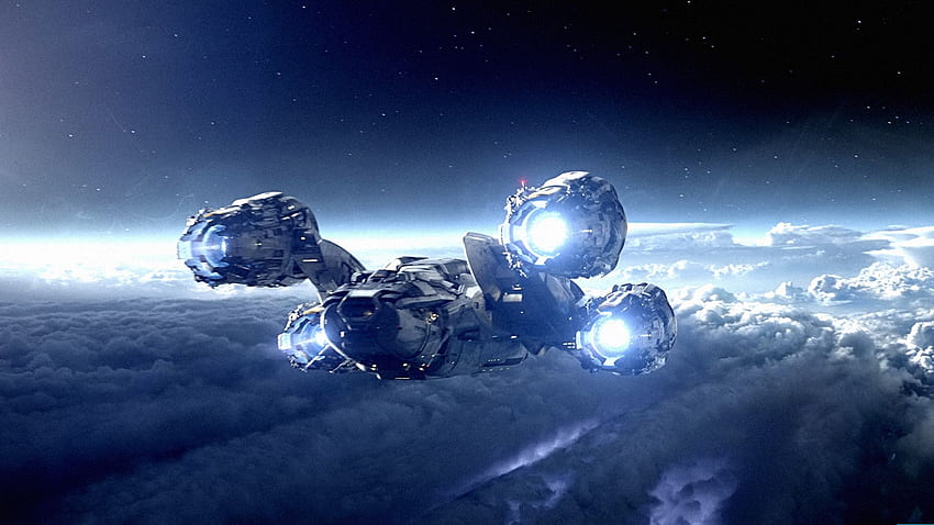 Raumschiff (das Beste im Jahr 2018), Sci-Fi-Schiff HD-Hintergrundbild