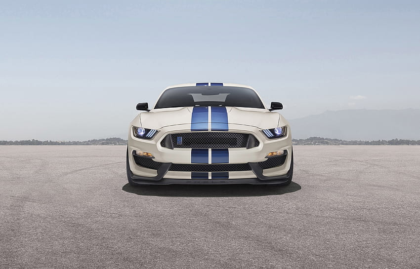 White Ford Mustang Shelby GT350 HD wallpaper
