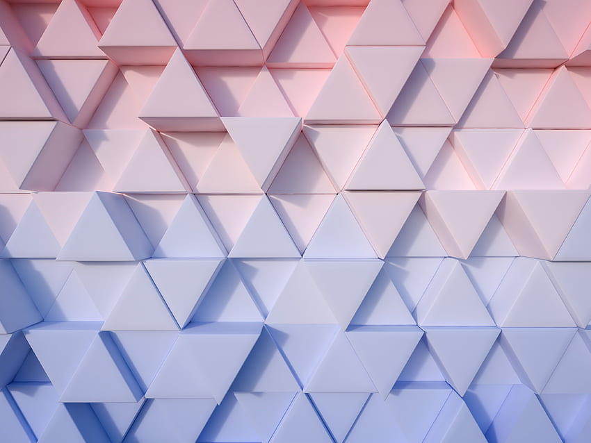 Cubo triangular superficie blanca, triángulo, pastel, abstracto. Llamarada, formas pastel fondo de pantalla