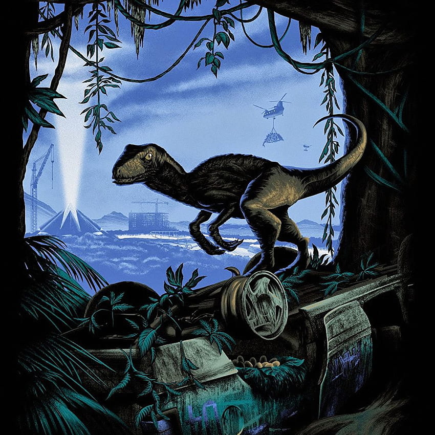 Film Jurassic World Dinosaurs, Velociraptor Blue wallpaper ponsel HD