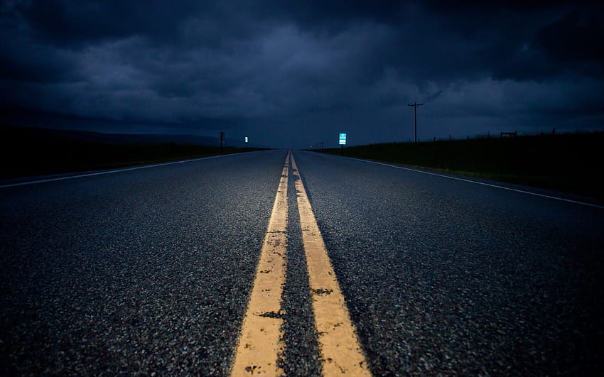 Dark Highway - Straße bei Nacht - - teahub.io HD-Hintergrundbild