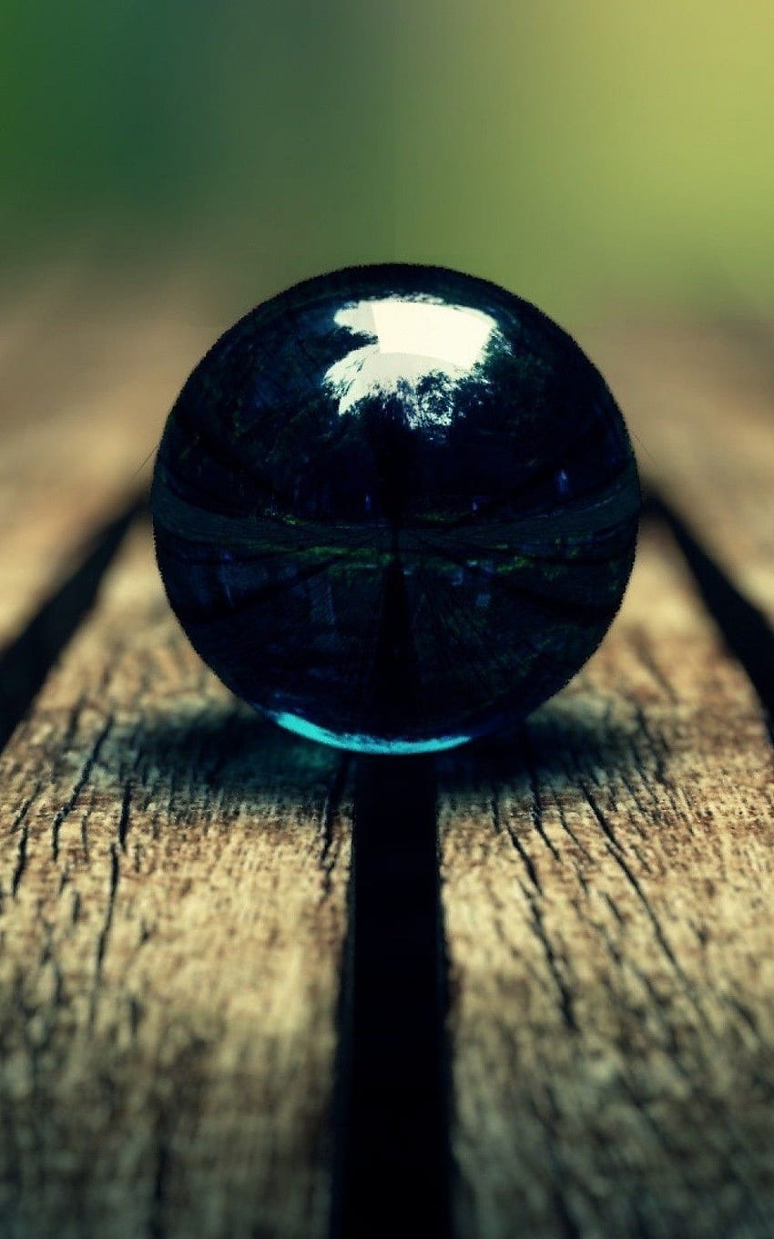 Black Marble on Wood Macro Android and iPhone Background, Marble Balls HD phone wallpaper