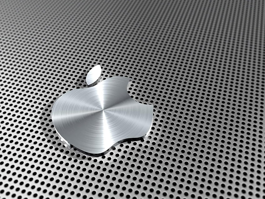 Apple, logo Apple argento Sfondo HD