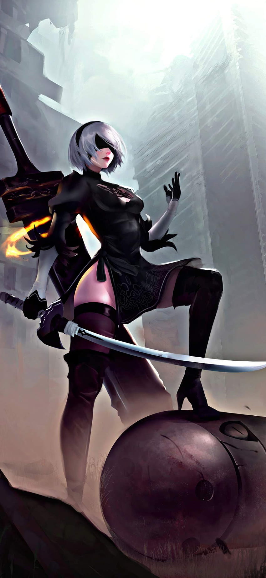 2B, Videojuego, Nier automata, Chica fondo de pantalla del teléfono