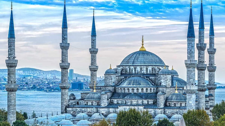 Download wallpapers The Blue Mosque Sultan Ahmed Mosque minarets islam  landmark Turkish mosque  Blue mosque turkey Blue mosque Istanbul  turkey photography