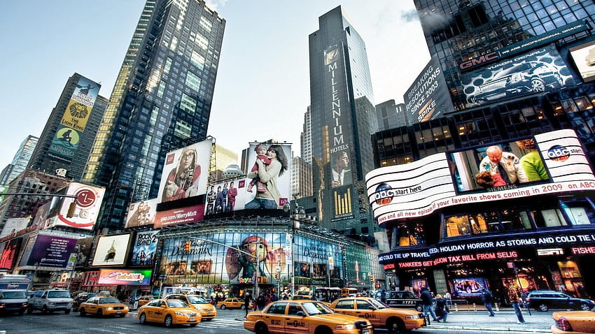 New York'ta Times Meydanı'nda Broadway, Times Meydanı Kar HD duvar kağıdı