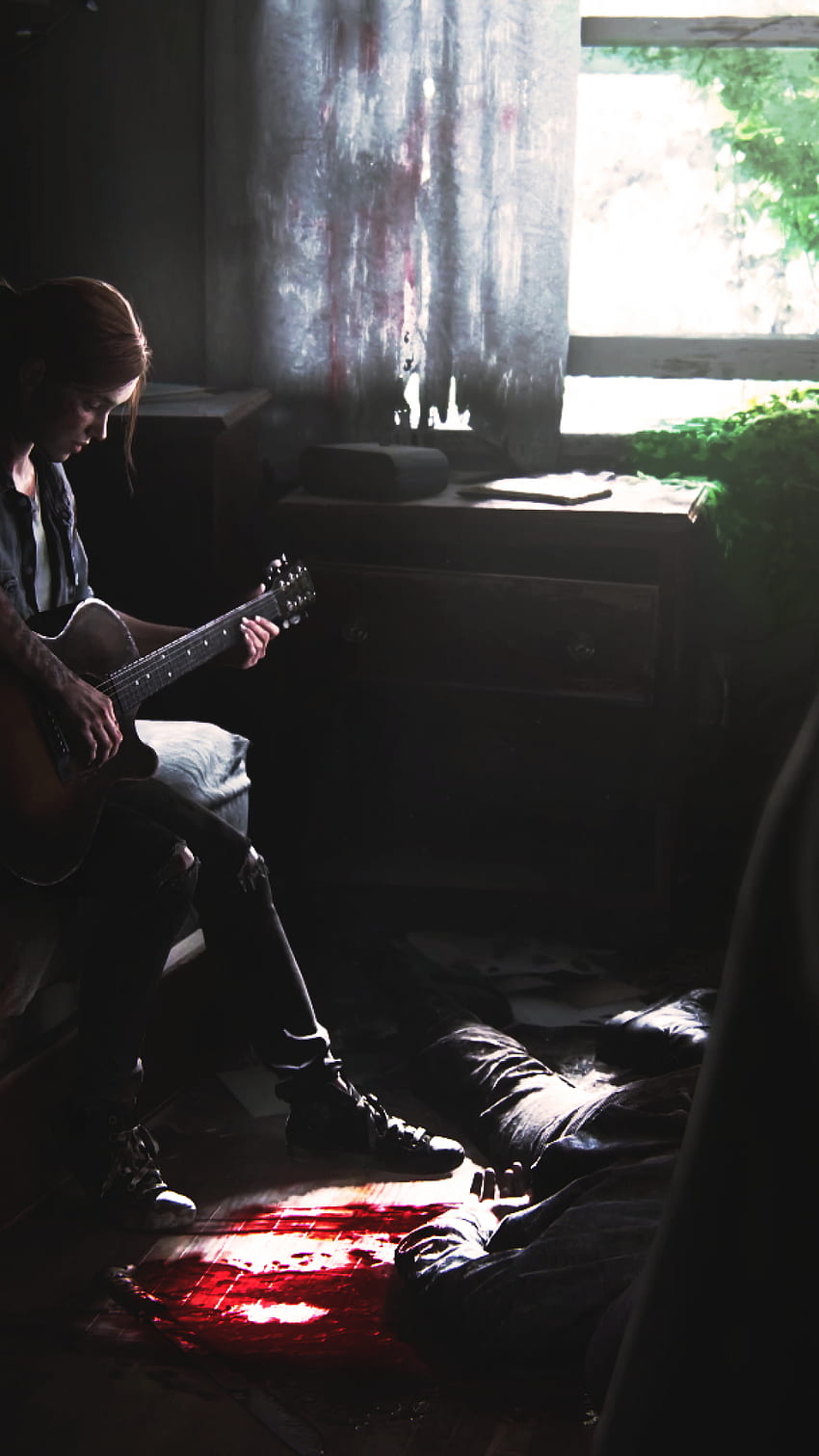 The Last Of Us 2, Ellie, tocando la guitarra, The Last of Us Part 2 fondo de pantalla del teléfono