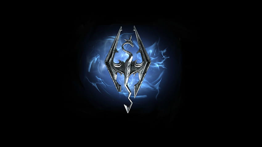Logo del gioco Skyrim Blue Fire Dragon .cl Sfondo HD