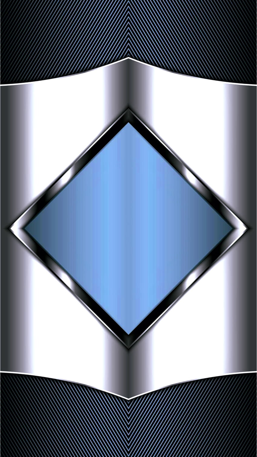シルバー ブルー ジオメトリック、シンボル、ダイヤモンド、素材、モダン、対称性、デザイン、パターン、光沢のある、抽象、三角形 HD電話の壁紙