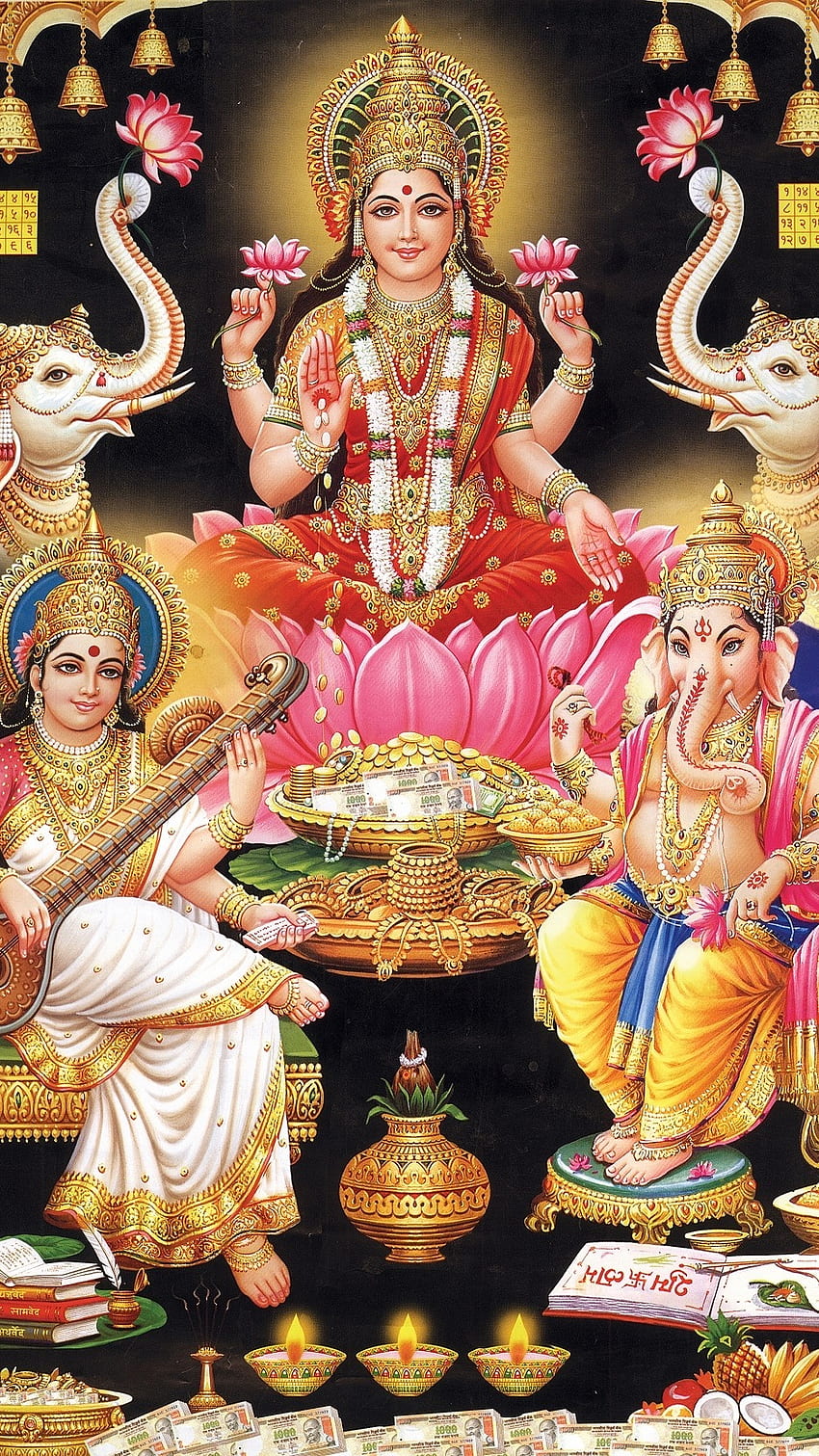 Lakshmi Ganesh, Devotional, Hindu God HD phone wallpaper