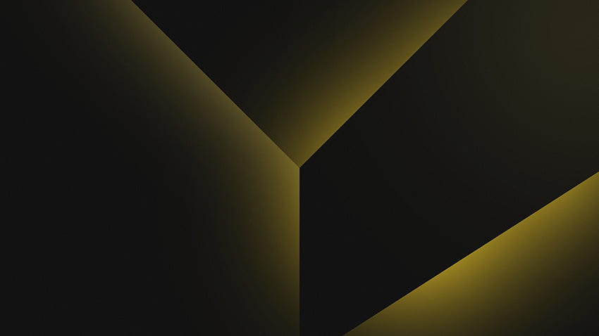 Geometric, Shapes, Dark background, Black, Yellow HD wallpaper