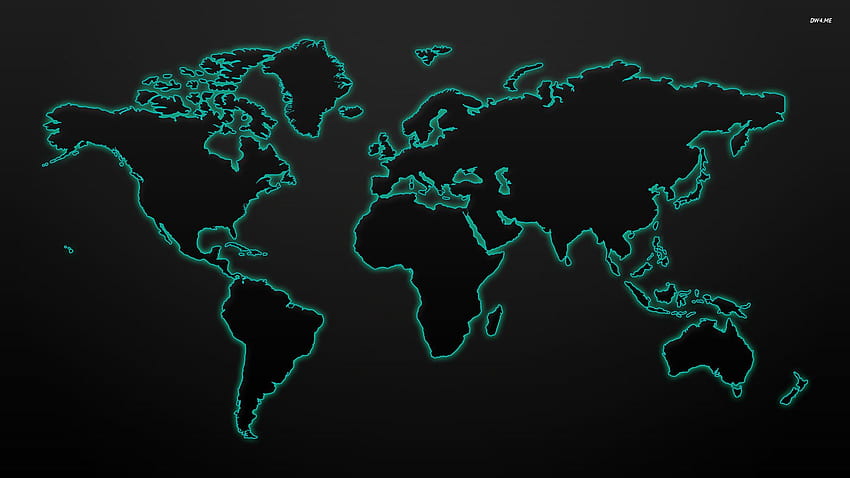 กระดาษติดผนังแผนที่โลก แผนที่โลกสีเขียว วอลล์เปเปอร์ HD