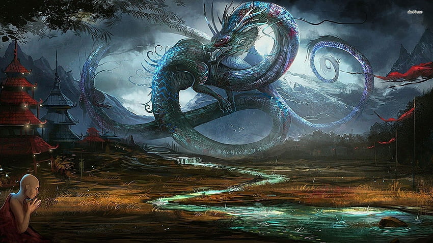 Water Power Chinese Dragon, China Village HD wallpaper