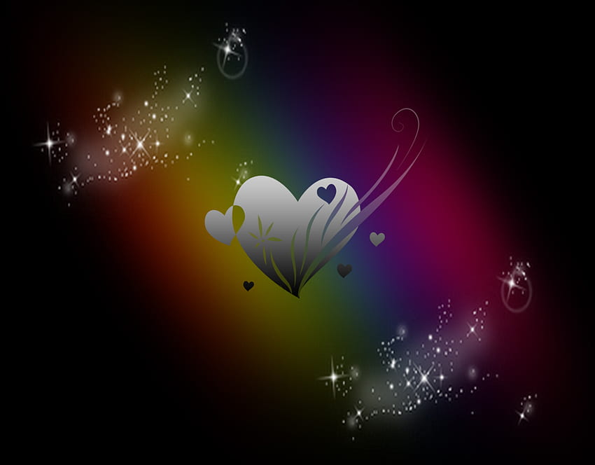 虹の愛、カップル、瞬間、人生、愛、心、幸せ、星、思い出 高画質の壁紙