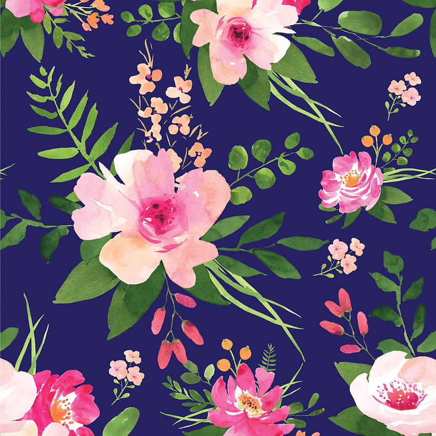 Rosa Aquarell Blumen abziehen und aufkleben, rosa Aquarell Blumen HD-Handy-Hintergrundbild