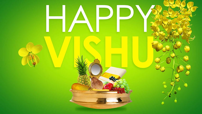Vishu Tebrik Kartı, Vishu Selamları, Vishu Festivali, Vishu, Mutlu vishu HD duvar kağıdı