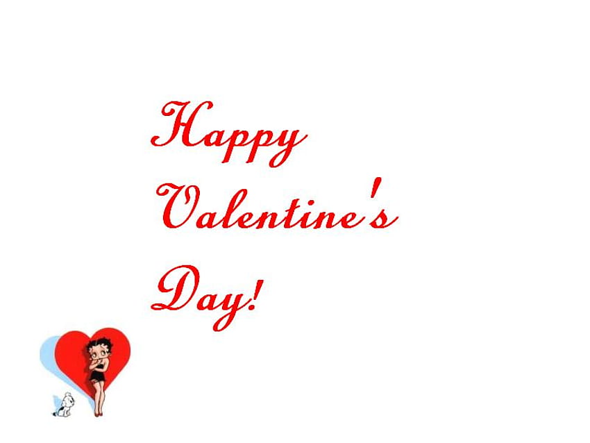 Valentine Betty 2, köpek, sevgililer günü, beyaz, betty boop, kırmızı HD duvar kağıdı