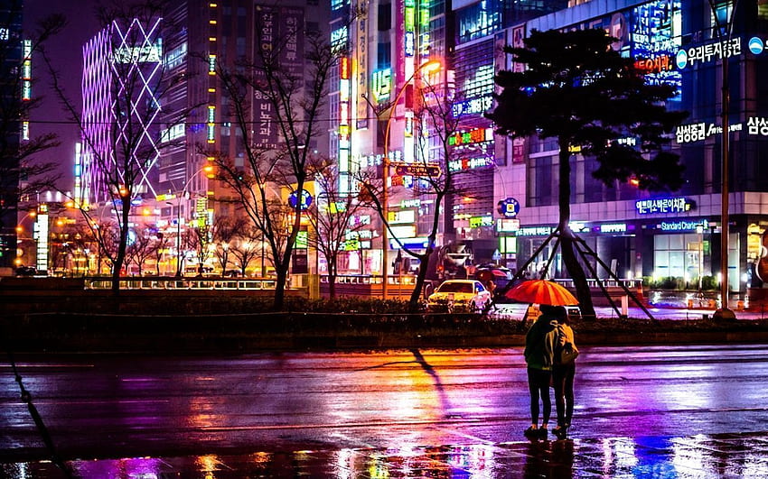 South Korea, Seoul at Night HD wallpaper