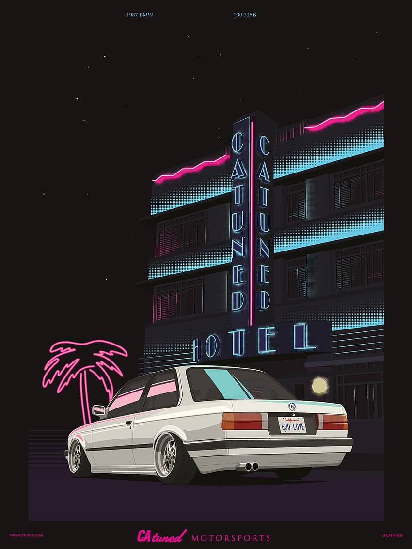 Ikon 80-an - E30. Ilustrasi otomotif, Bmw, Mobil seni, Estetika Mobil 80-an wallpaper ponsel HD
