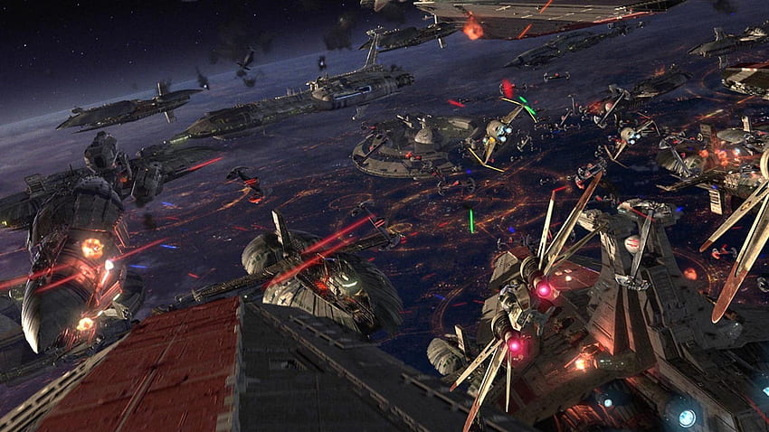 Star Wars Episode III Die Rache des Sith-Sci-Fi-Kampfraumschiffs. HD-Hintergrundbild