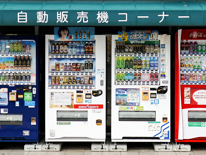 일본의 자판기: 사실과 이상한 일본 현상, 애니메이션 자판기 HD 월페이퍼