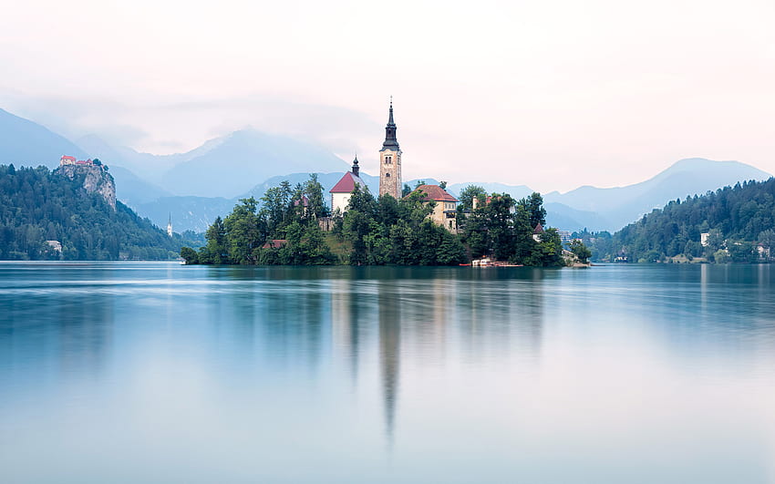 Lake Bled Near Capital Ljubljana In Slovenia Island In The Lake Center From The 17th Century Ultra For Mobile Phones And Laptop, Slovenia HD wallpaper