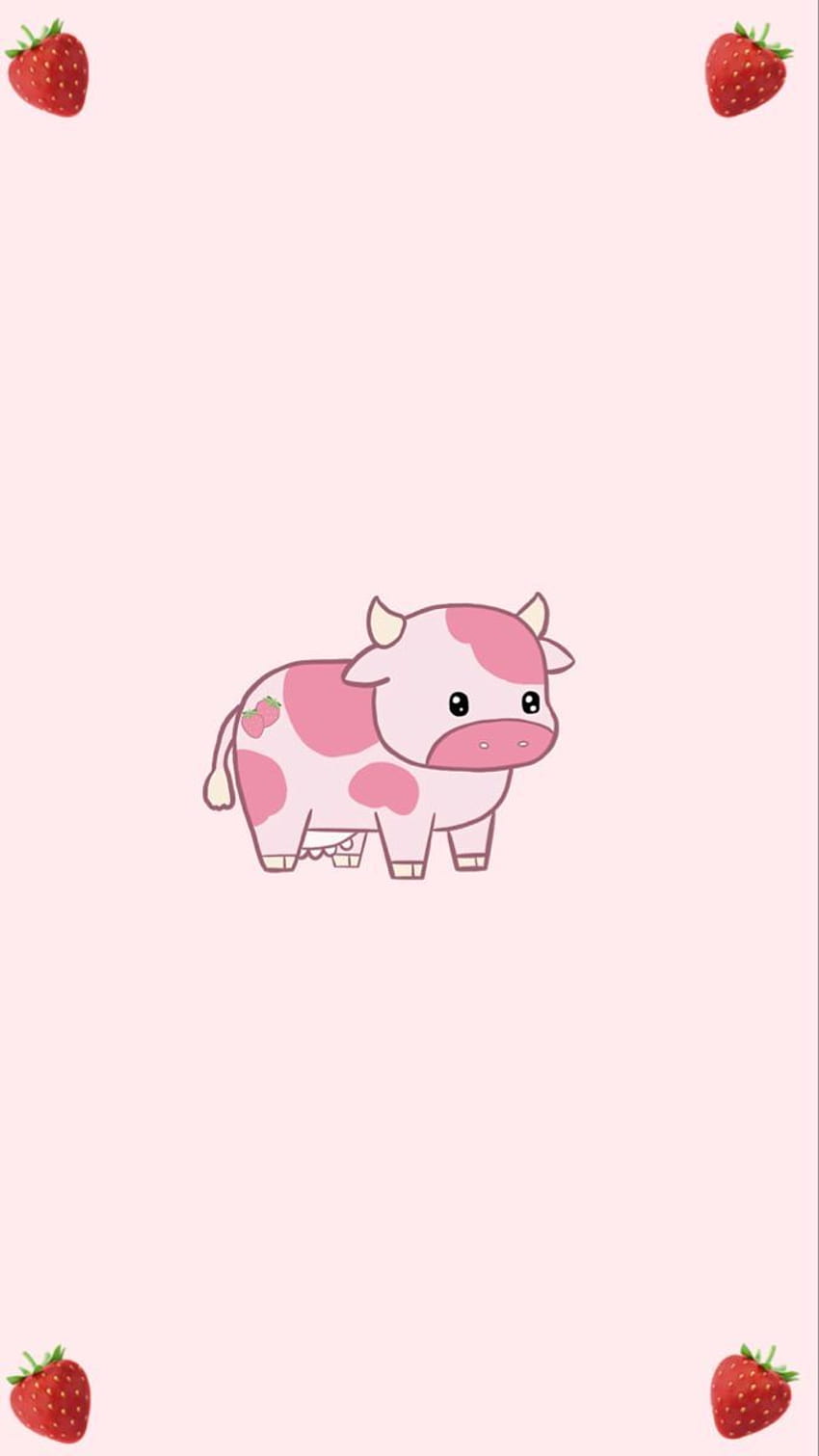 Download Baby Strawberry Cow With Horns Wallpaper  Wallpaperscom
