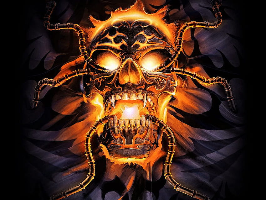 Dark Skull Dark Skull [] for your , Mobile & Tablet. Explore Dark Skull . Skull , Skulls , Skull, Orange Skull HD wallpaper