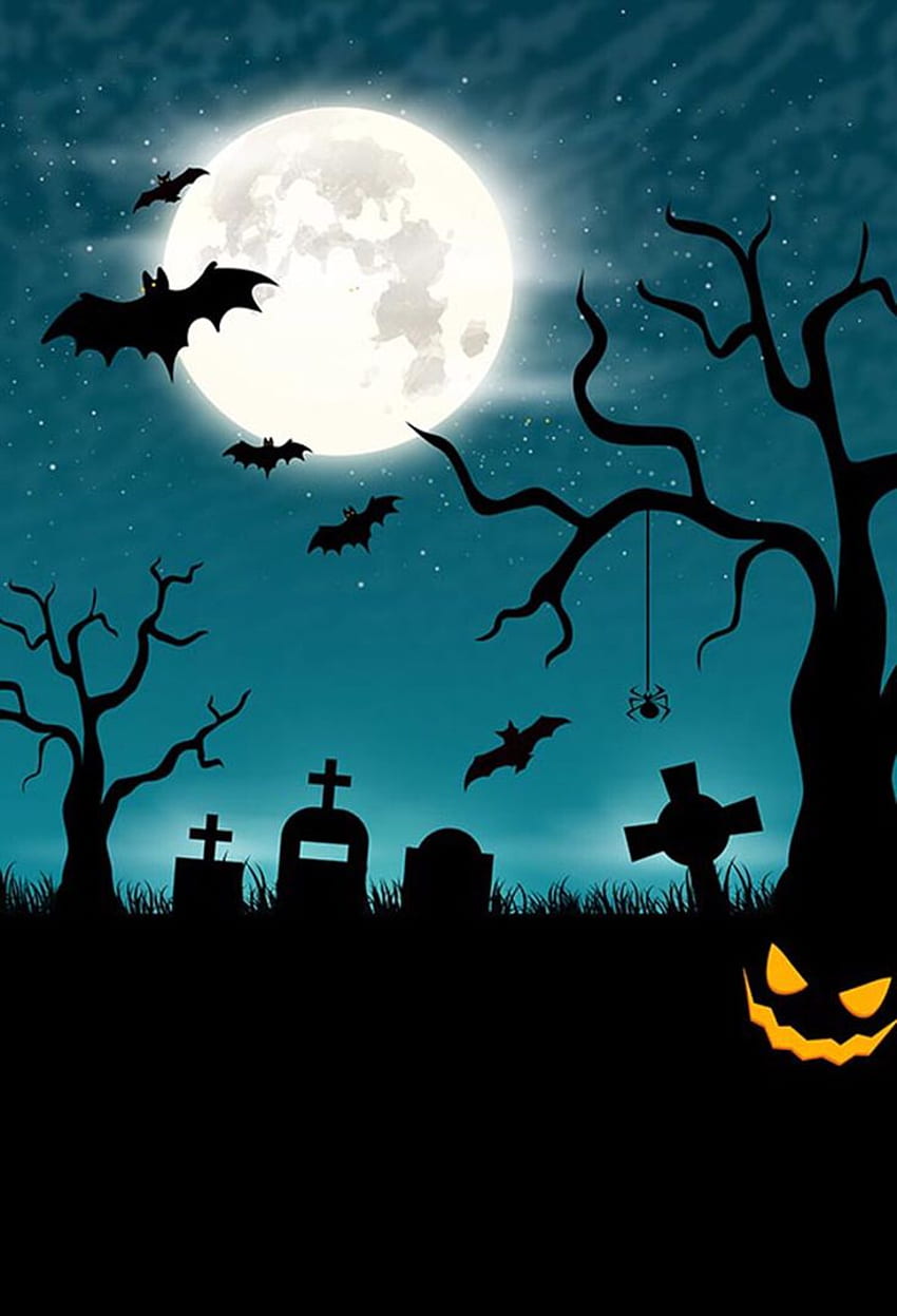 Black light backdrop halloween halloween graveyard backdrop night moon ...