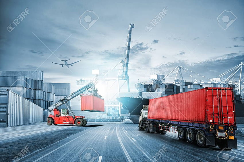 Logistik-Import-Export-Hintergrund, Transport HD-Hintergrundbild