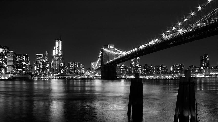 New york, bridge, building, Black and White HD wallpaper | Pxfuel