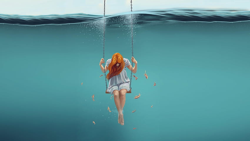 Water Girl, Drowning HD wallpaper
