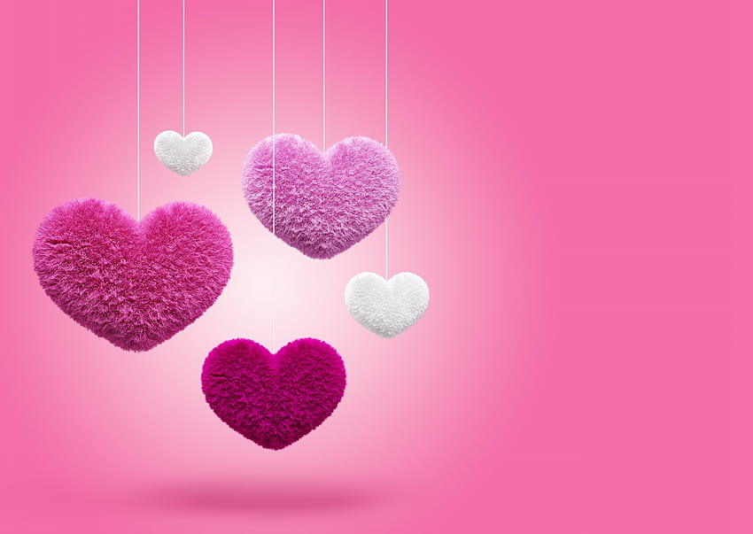 Now Get Cute Fluffy Hearts on Pink Background and Share for [] for your , Mobile & Tablet. Explore Cute Heart . Cool Heart , Heart HD wallpaper
