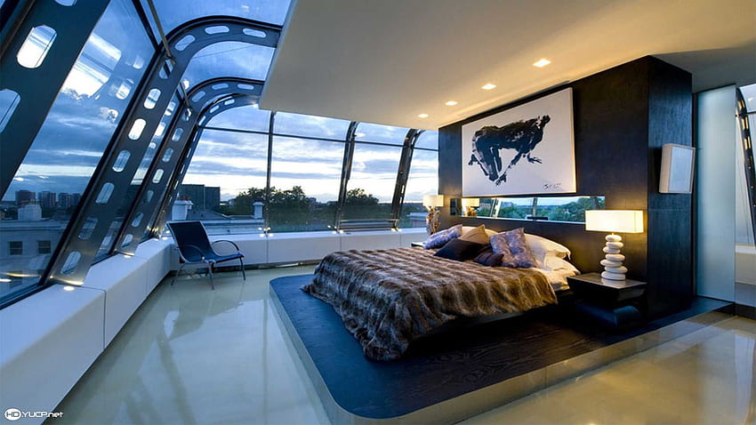Penthouse Bedroom London . . Futuristic, Luxury Apartment HD wallpaper