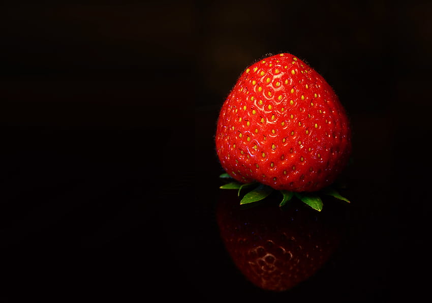 Food, Strawberry, Berry, Black Background HD wallpaper