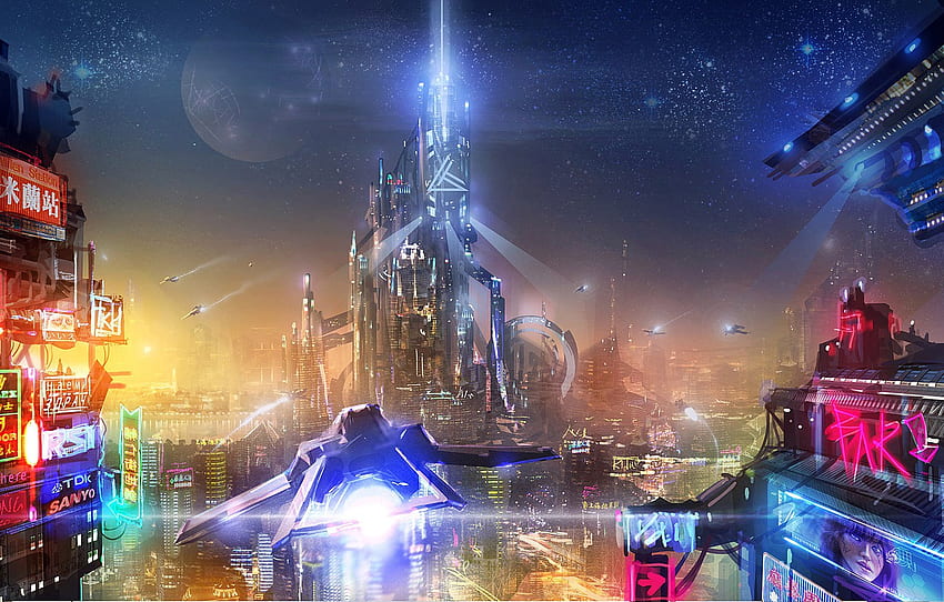 kota, bangunan, planet, bintang, kota ltt untuk , bagian фантастика Wallpaper HD