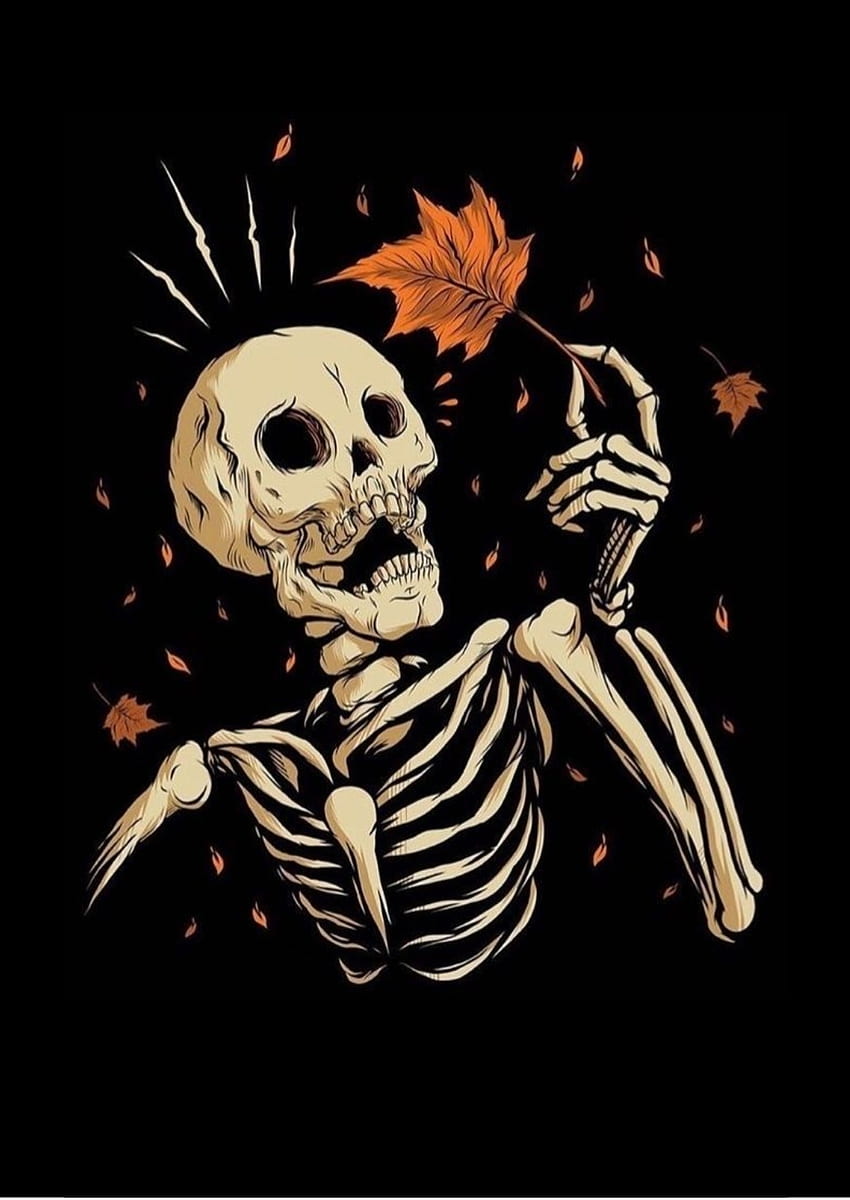 Halloween, Skelett, Kunst HD-Handy-Hintergrundbild