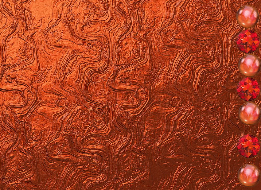 Copper Swirls, copper, swirls, metallic, baubles HD wallpaper