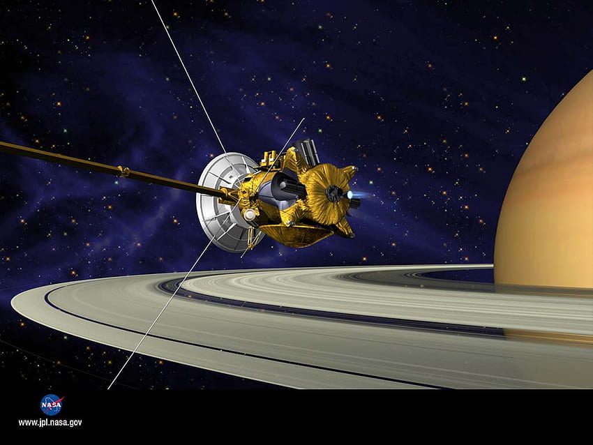 sonda podróżnika, saturn, gwiazdy, chmura gazu, sonda Tapeta HD