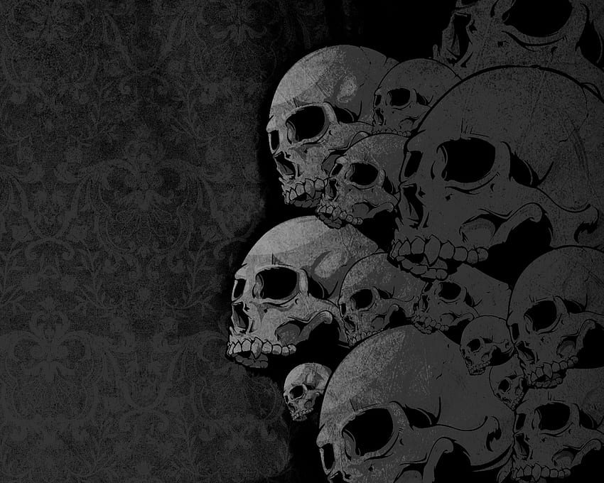 With Skulls, Skeleton Pattern HD wallpaper