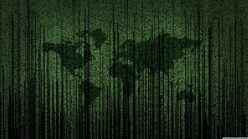 Green Matrix Code World Map ❤ for Ultra HD wallpaper