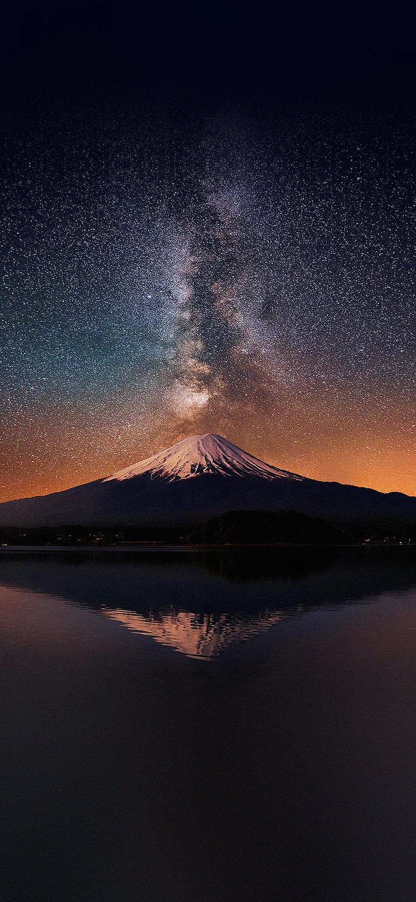 Vía Láctea en el cielo de la montaña Fuji, iPhone de la Vía Láctea fondo de pantalla del teléfono