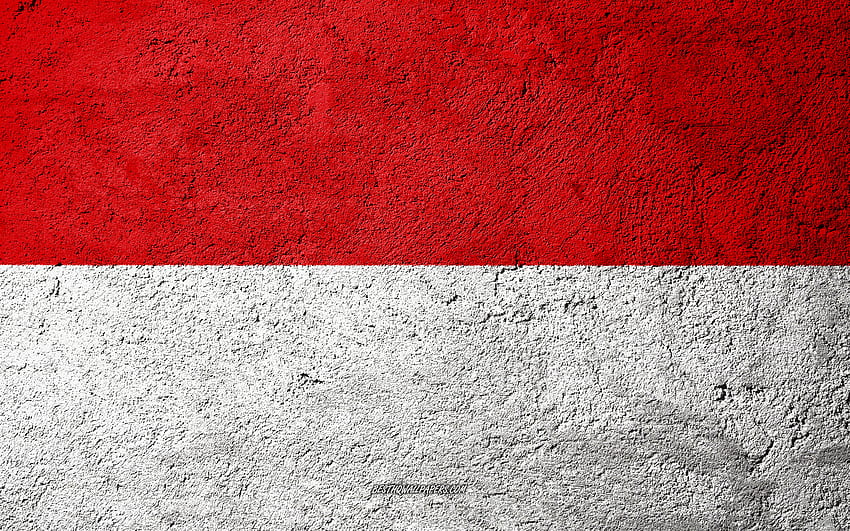 Flag of Indonesia, concrete texture, stone background, Indonesia flag, Asia, Indonesia, flags on stone for with resolution . High Quality HD wallpaper